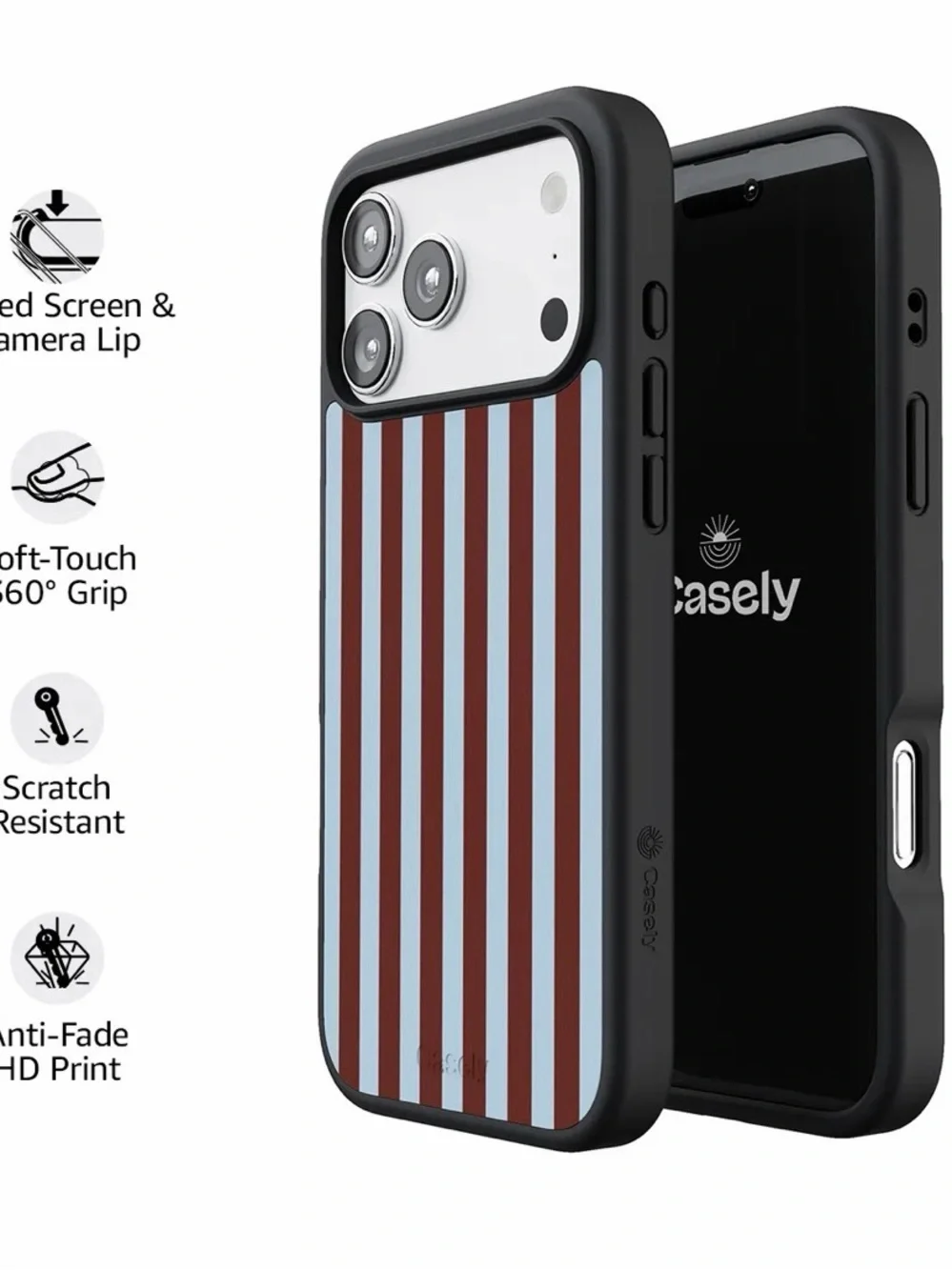 Casely iPhone 17 pro Sunday in Brooklyn Stripes Align Case